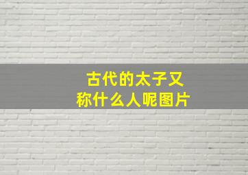 古代的太子又称什么人呢图片