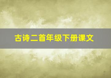 古诗二首年级下册课文