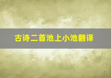 古诗二首池上小池翻译