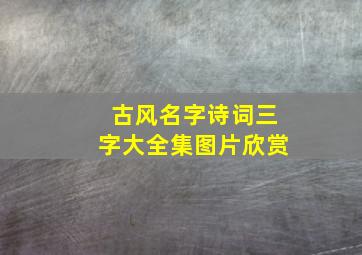 古风名字诗词三字大全集图片欣赏