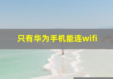 只有华为手机能连wifi