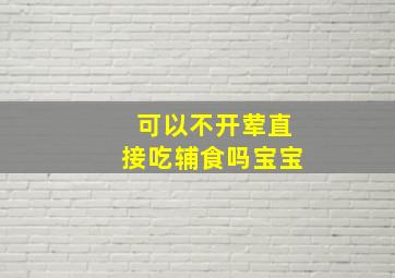 可以不开荤直接吃辅食吗宝宝