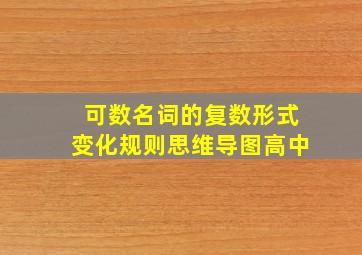 可数名词的复数形式变化规则思维导图高中