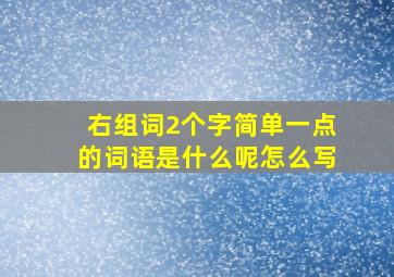 右组词2个字简单一点的词语是什么呢怎么写