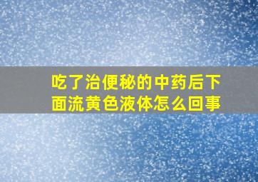 吃了治便秘的中药后下面流黄色液体怎么回事