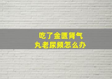 吃了金匮肾气丸老尿频怎么办