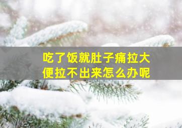 吃了饭就肚子痛拉大便拉不出来怎么办呢