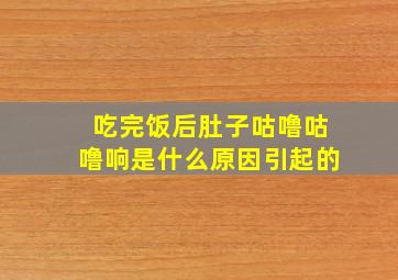 吃完饭后肚子咕噜咕噜响是什么原因引起的