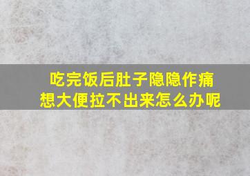 吃完饭后肚子隐隐作痛想大便拉不出来怎么办呢