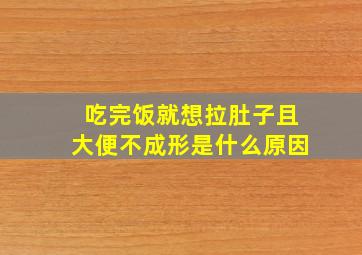 吃完饭就想拉肚子且大便不成形是什么原因