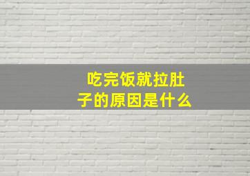 吃完饭就拉肚子的原因是什么