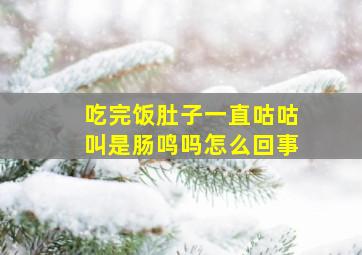 吃完饭肚子一直咕咕叫是肠鸣吗怎么回事