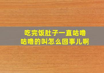 吃完饭肚子一直咕噜咕噜的叫怎么回事儿啊