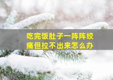 吃完饭肚子一阵阵绞痛但拉不出来怎么办