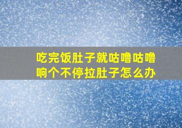 吃完饭肚子就咕噜咕噜响个不停拉肚子怎么办