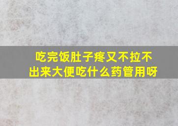 吃完饭肚子疼又不拉不出来大便吃什么药管用呀