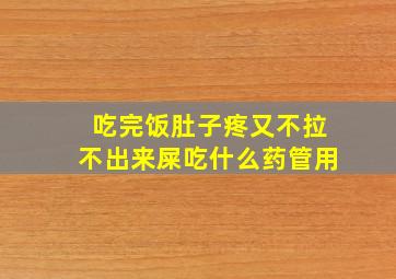 吃完饭肚子疼又不拉不出来屎吃什么药管用