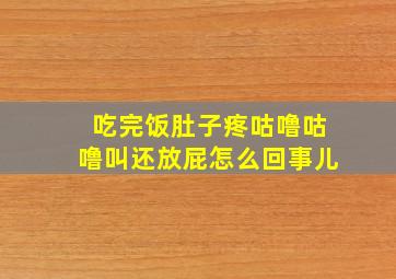 吃完饭肚子疼咕噜咕噜叫还放屁怎么回事儿