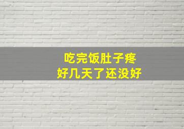 吃完饭肚子疼好几天了还没好