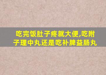 吃完饭肚子疼就大便,吃附子理中丸还是吃补脾益肠丸