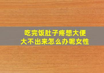 吃完饭肚子疼想大便大不出来怎么办呢女性