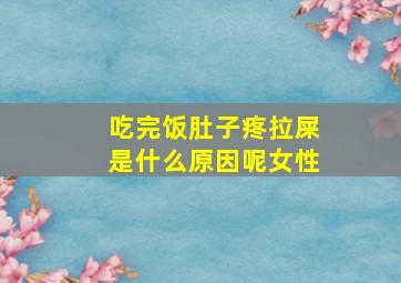 吃完饭肚子疼拉屎是什么原因呢女性