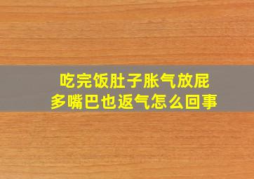 吃完饭肚子胀气放屁多嘴巴也返气怎么回事