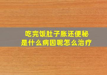 吃完饭肚子胀还便秘是什么病因呢怎么治疗