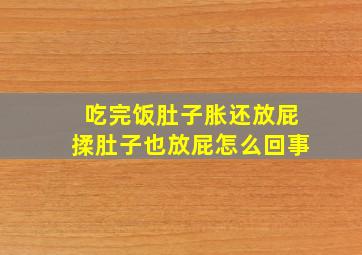 吃完饭肚子胀还放屁揉肚子也放屁怎么回事