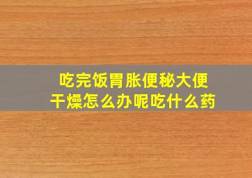 吃完饭胃胀便秘大便干燥怎么办呢吃什么药