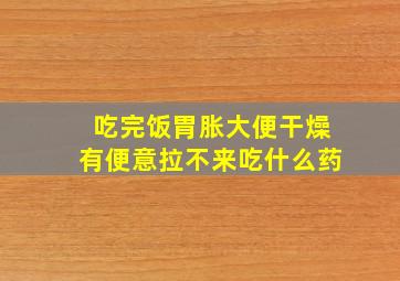 吃完饭胃胀大便干燥有便意拉不来吃什么药