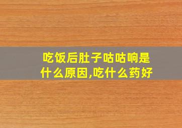 吃饭后肚子咕咕响是什么原因,吃什么药好