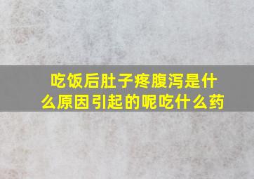 吃饭后肚子疼腹泻是什么原因引起的呢吃什么药