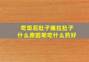 吃饭后肚子痛拉肚子什么原因呢吃什么药好