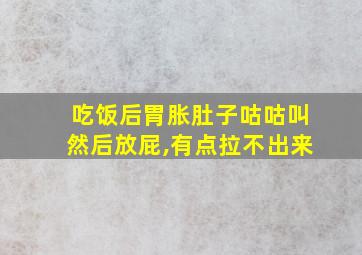 吃饭后胃胀肚子咕咕叫然后放屁,有点拉不出来