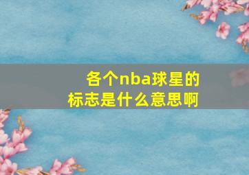 各个nba球星的标志是什么意思啊