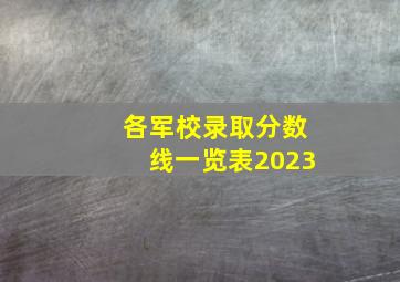 各军校录取分数线一览表2023