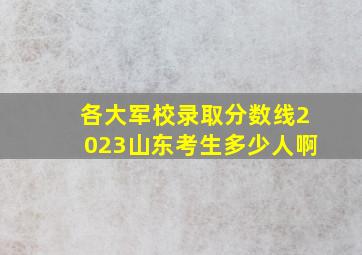 各大军校录取分数线2023山东考生多少人啊