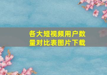 各大短视频用户数量对比表图片下载