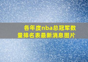 各年度nba总冠军数量排名表最新消息图片