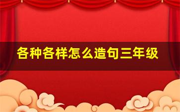 各种各样怎么造句三年级