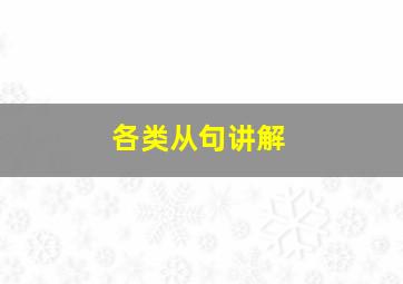 各类从句讲解