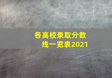 各高校录取分数线一览表2021