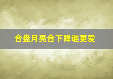 合盘月亮合下降谁更爱