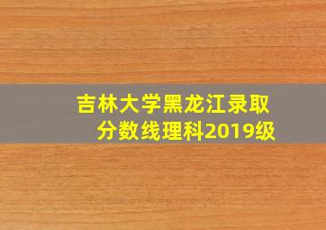 吉林大学黑龙江录取分数线理科2019级