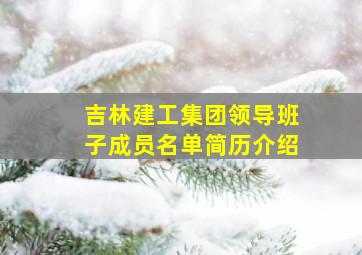 吉林建工集团领导班子成员名单简历介绍