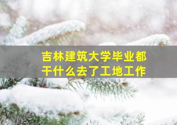 吉林建筑大学毕业都干什么去了工地工作