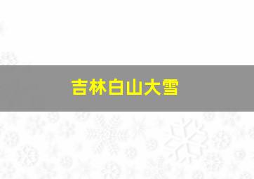 吉林白山大雪