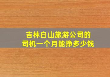 吉林白山旅游公司的司机一个月能挣多少钱