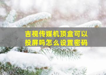 吉视传媒机顶盒可以投屏吗怎么设置密码